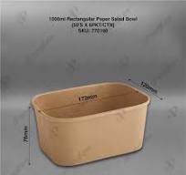 KRAFT PAPER RECTANGULAR SALAD BOWL 750 & 1000ML - Peng Kee ...