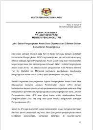 S'il nous manque une distinction concernant ce lieu de travail ou ce secteur, merci de nous en informer. Admin Kenyataan Media Menteri Anthony Loke Siew Fook Facebook