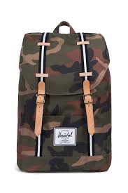 Mochila Herschel Retreat Backpack Woodland Camo Black White Offset Collection Mochila Herschel Herschel Cuero Natural