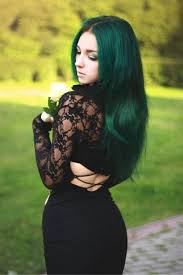 Pin By Madison Lindsey On Hair Styles Dark Green Hair Green Hair Colors Long Hair Styles
