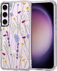 Amazon.com: MOSNOVO Galaxy S23 Plus 保護套,Samsung Galaxy S23 Plus 保護套,花卉花園纖薄透明保護套,女性女孩設計防震TPU  緩衝保護套,適用於Samsung Galaxy