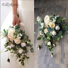Australia's largest online artificial wedding flower store. Handmade Country Wedding Bouquet Beautiful Artificial Flowers Green Eucalyptus White Rose Romantic Bridal Flowers Bouquet Design Wedding Bouquets Aliexpress