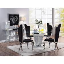 Looking for high quality online furniture in melbourne &amp; Acme Noralie Dining Table Mirrored Faux Diamonds And Clear Glass Overstock 25767785