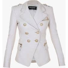 Balmain Double Breasted Leather Blazer Stylish Outerwear Stylish Blazer Leather Blazer Jacket