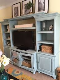 Annie Sloan Chalk Painted Entertainment Center The Style Sisters Painted Entertainment Centers Entertainment Center Decor Diy Entertainment Center