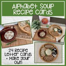 Customization is comprehensive yet remains a breeze through canva. Alphabet Soup Recipe Cards By Itskindie Teachers Pay Teachers