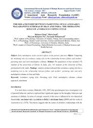 Parents.com being a working mom means wearing many hats: The Relationship Between Parenting Style And Early Maladaptive Schemas In Iran And India The Mediating Role Of Avoidance Coping Style