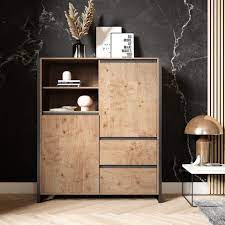 Ein edel und hochwertig zusammengestelltes wohnzimmer, gefertigt aus naturgeölter wildeiche. Newroom Highboard Vincent Highboard Wildeiche Vintage Industrial Sideboard Kommode Anrichte Schrank Wohnzimmer Esszimmer Schlafzimmer Online Kaufen Otto