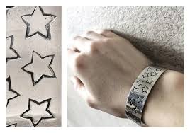 Bracelet Stars Cisele A La Main Etoiles Argente Triangle Tattoo Bracelets Tattoos