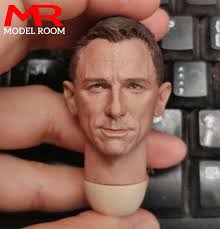 1/6 Scale Smiling Daniel Craig Head Sculpt Carving Model with Neck Fit 12''  Male Soldier Action Figure Body Dolls
