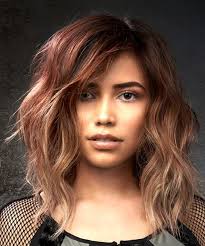 Shoulder length hair presents the best of both worlds wondering how to wear your shoulder length hair for a special occasion or daily, just take a look at these 20 short shoulder length haircuts. Medium Wavy Layered Black Plum Bob Haircut With Side Swept Bangs And Purple Highlights