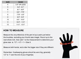 Soccer Goalie Gloves Size Chart Www Bedowntowndaytona Com
