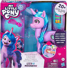 My Little Pony Toys : Make Your Mark Izzy Moonbow See Your Sparkle Jouet  poney violet de 20,3 cm, jouets licorne pour filles et garçons de 5 ans,  avec sons, musique et