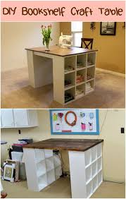 How To Build A Craft Table From Bookshelves Bookshelves Diy Craft Tables With Storage Craft Room Tables