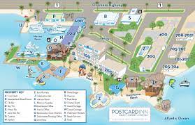 A Property Map Of The Postcard Inn Holiday Isle Resort Marina That I Illustrated Florida Keys Islamorada Florida Keys Postcard Inn