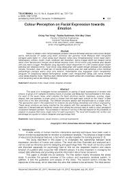 Pdf Colour Perception On Facial Expression Towards Emotion