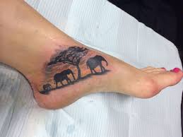 My Elephant Foot Tattoo Foot Tattoos Foot Tattoos For Women Elephant Family Tattoo