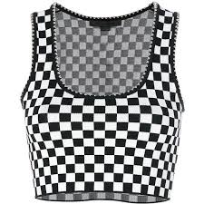 Black And White Plaid Tank Top Pin On My Polyvore Finds