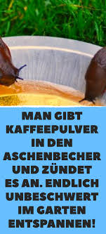 Man Gibt Kaffeepulver In Den Aschenbecher Und Zundet Es An Endlich Unbeschwert Im Garten Entspannen Aschenbecher Schadlinge Im Garten Garten