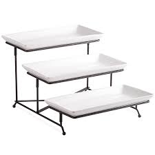 3 rectangular plates and rack are included in this package. 3 Tier Serving Stand Collapsible Sturdier Rack With 3 Porcelain Serving Platters Tier Serving Trays For Fruit Dessert Presentation Party Display Set Buy Online In United Arab Emirates At Desertcart Ae Productid 69607483