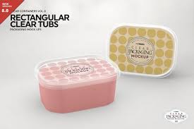 Free carton packaging box mockup (psd). Clear Tub Containers Packagingmockup Packaging Mockup Branding Mockups Food Mockup