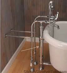 Clawfoot tubs handle this option with grace and style by installing rigid supply lines. Waste Overflow Drain Line Popup Tower Drain Freestanding Bathtub Faucet Free Standing Bath Tub Bathtub Faucet