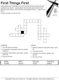 First Things First Crossword Bible Crossword Puzzles Bible Crossword Puzzles For Kids