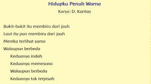 Berapakah Jumlah Bait Dalam Puisi Hidupku Penuh Warna Berapakah Jumlah Baris Di Setiap Baitnya Tribun Padang