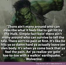 How It S Like To Be Punched By The Hulk By Wolverine Funsubstance Superhero Facts Marvel Facts Marvel Superheroes