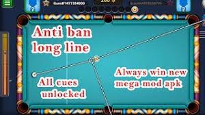 The description of 8 ball pool. 8 Ball Pool New Mega Mod Apk Unlocked All Cues Long Line Anti Ban Always Win No Root Youtube