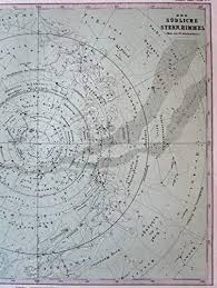 Southern Sky Star Chart Map Constellations 1873 Fine Old