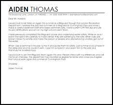 Lifeguard Sample Cover Letter Cover Letter Templates Examples