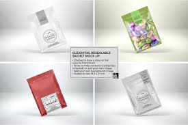Clear Foil Sachet Packaging Mockup Packaging Mockup Foil Packaging Free Packaging Mockup