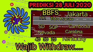 Prediksi 28 Juli 2020 Bbfs Angka Main Jitu Toto Macau Hk Sd Sgp Jakarta 4d 3d 2d Youtube