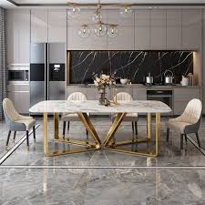 Some formal while other open concept. Gaur Steels Gold Or Rose Gold Ss Dining Table For Home Size Customizable Rs 50000 Piece Id 22554210262