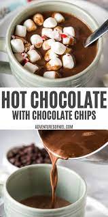 How To Make Rich And Creamy Homemade Hot Chocolate With Chocolate Chips Best With Marshmallows Hot Drinks Recipes Hot Chocolate Recipes Homemade Hot Chocolate
