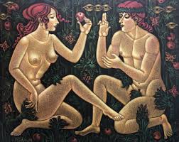 Adam and Eve Painting by Janet Snitkovski | Saatchi Art
