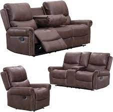 Hommoo recliner sofa set pu leather sofa and couch, corner sectional sofa with cup holder manual reclining chair power motion sofa for living room (pu grey). Amazon Com Recliner Sofa For Living Room Set Reclining Couch Sofa Chair Palomino Fabric Loveseat 3 Seater Home Theater Seating Manual Recliner Motion Home Furniture Furniture Decor
