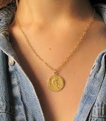 Beautiful dos pesos gold coin pendant. Antique Style Roman Coin 14k Gold Plated Charm Pendant Necklace Greek Round New Ebay