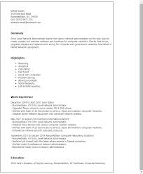 Sample resume for system administrator position. Entry Level Network Administrator Resume Templates Mpr