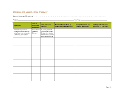 50 Free Stakeholder Analysis Templates Excel Word