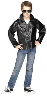 Childs Black 50s Rock N Roll Jacket Candy Apple Costumes
