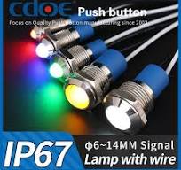 8mm LED Waterproof Metal Indicator Light Signal Lamp 3V 6V 12V 24V 110V  220v Red Yellow Blue Green White