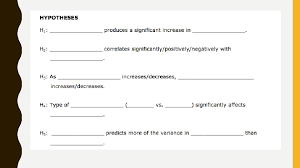 A tentative guess / proposition which we like to prove / disprove. Developing A Research Question And Hypothesis 1 Research
