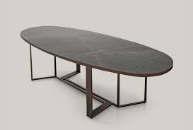Shakedesign Tables And Desks Boston Oval Fixed Table With Light Bronze Metal Structure Shiny Ceramic Marb Ceramic Dining Table Grey Dining Tables Dining Table