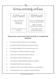 It means to transform or change. Words Often Confused Affect And Effect English Unite School Study Tips Printable English Worksheets Spelling Worksheets