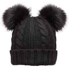Black Beanie With Pom Pom Womens Mirmaru Women S Winter Knitted Faux Fur Double Pom Pom Beanie Hat With Plush Lining Black At Amazon Women S Clothing Beanie Hats Winter Hats Winter Hats For Women
