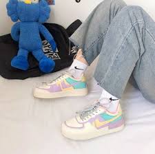 Macaroon Pastel Color Block Sneakers Shoes Pastel Shoes White Nike Shoes Color Block Shoes
