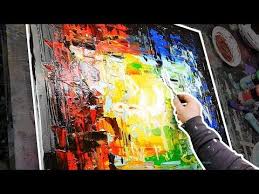 Abstract Painting Acrylics Demonstration Step By Step Painting Only With Palette Knife Tunnel Youtub Abstract Abstract Painting Acrylic Abstract Painting