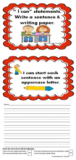 I Can Statements Write A Sentence And Writing Paper Writing Paper Kindergarten Writing Teaching Writing